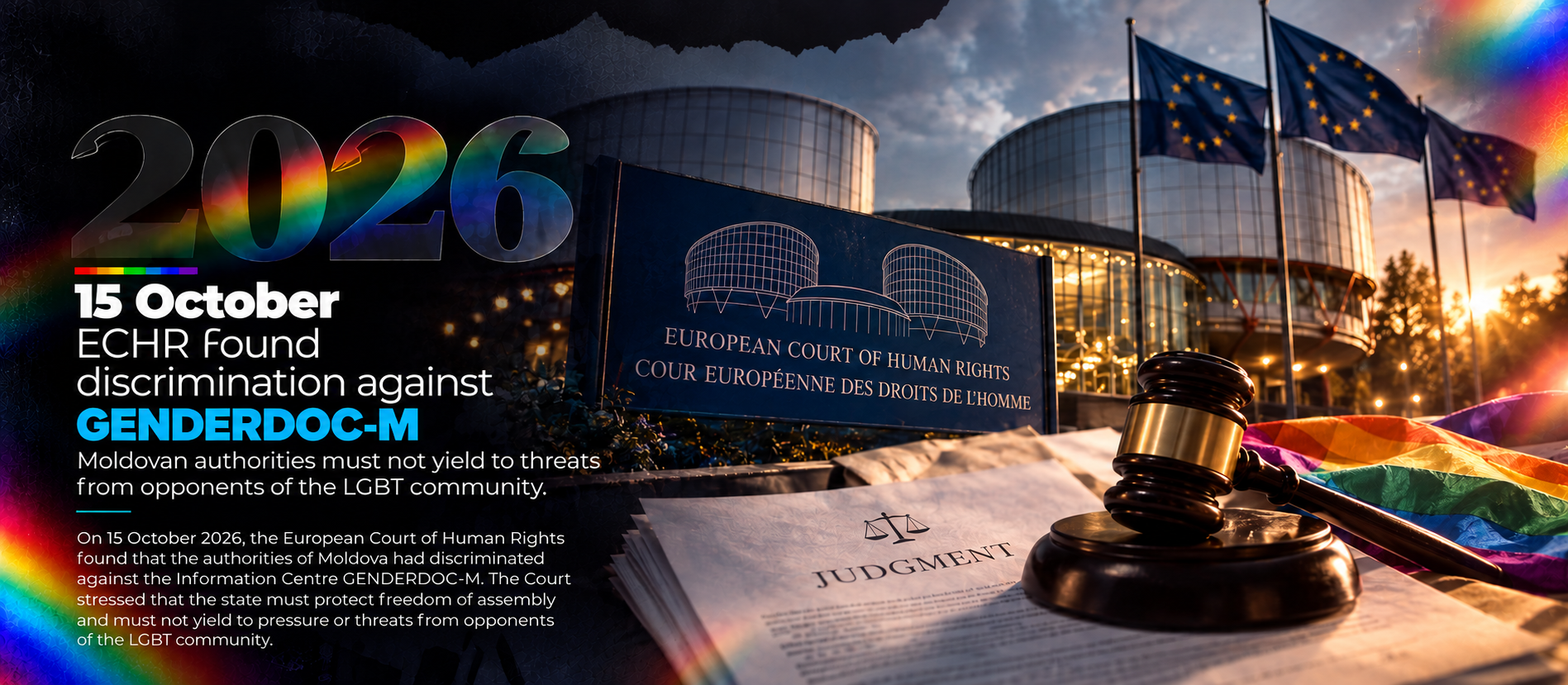 ECHR finds discrimination against the GENDERDOC-M Information Centre: Moldovan authorities must not give in to threats from opponents of the LGBT community
